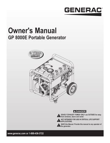 Semua Manual Di Manualscat. . Generac gp8000e manual